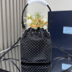 Prada Re-Nylon Mini-bag With Studs 1BE067 Black